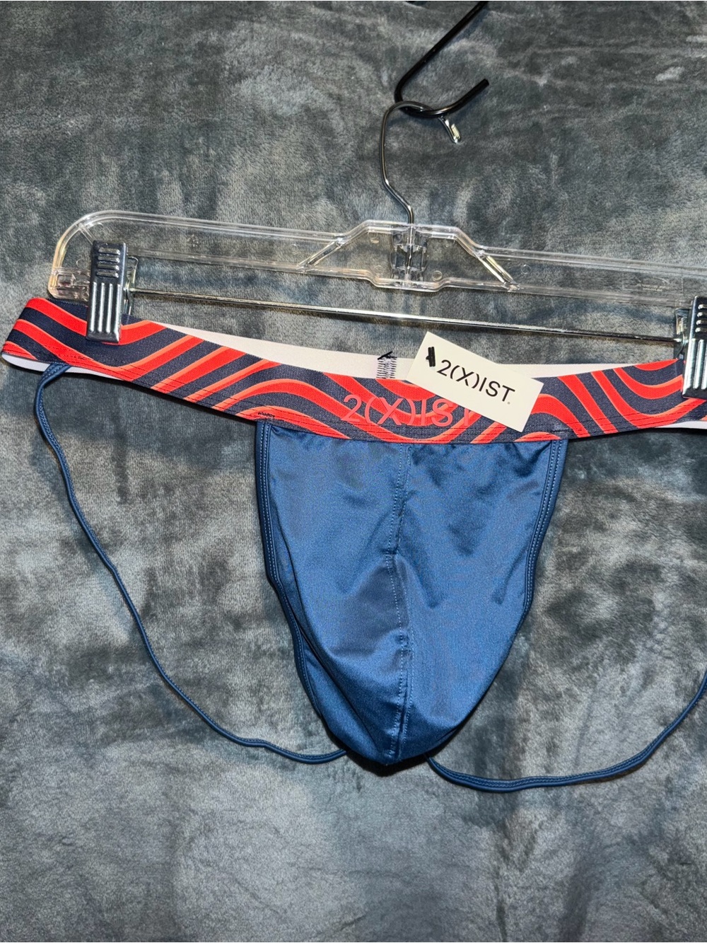 2xist Navy Jock with Red Striped Waistband - Picture 2 of 4
